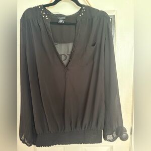 Torrid Black Sheer Top with Accents